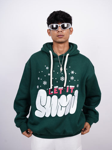 Let It Snow Heavyweight Baggy Hoodie For Men and Women
