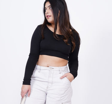 Full Sleeve Y2k Top (Black) For Women