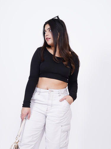 Full Sleeve Y2k Top (Black) For Women