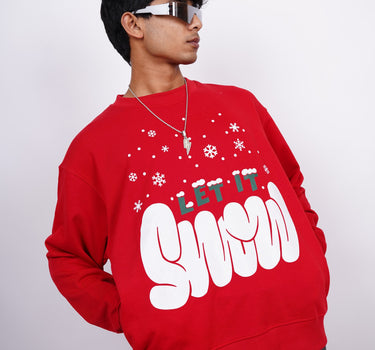 Let It Snow : Heavyweight Baggy Christmas Sweatshirt For Men And Women
