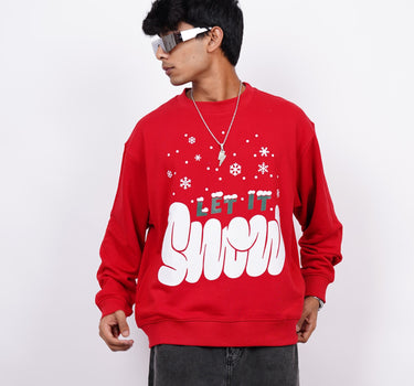 Let It Snow : Heavyweight Baggy Christmas Sweatshirt For Men And Women