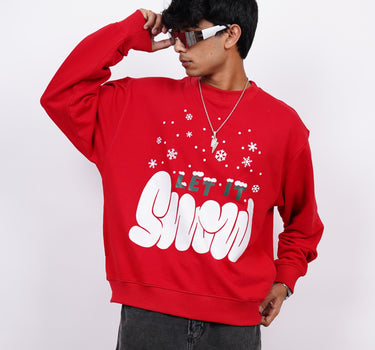 Let It Snow : Heavyweight Baggy Christmas Sweatshirt For Men And Women