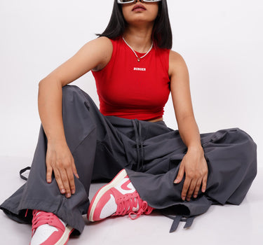 Minimal Burger Logo : Rachel Tank (Red) For Women