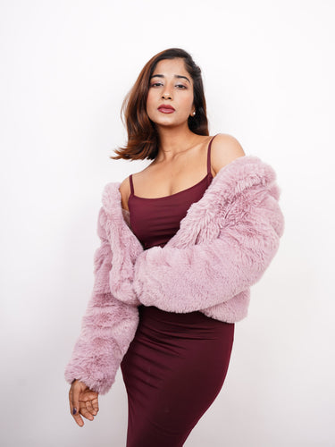 Carol faux fur cropped jacket