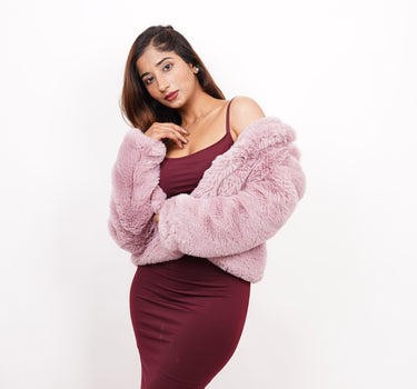 Carol faux fur cropped jacket