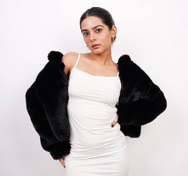 Carol faux fur cropped jacket