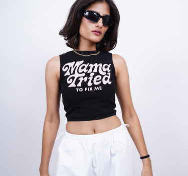 Mama tried to fix me : Burger Bae Sleeveless Rachel Tank For Women