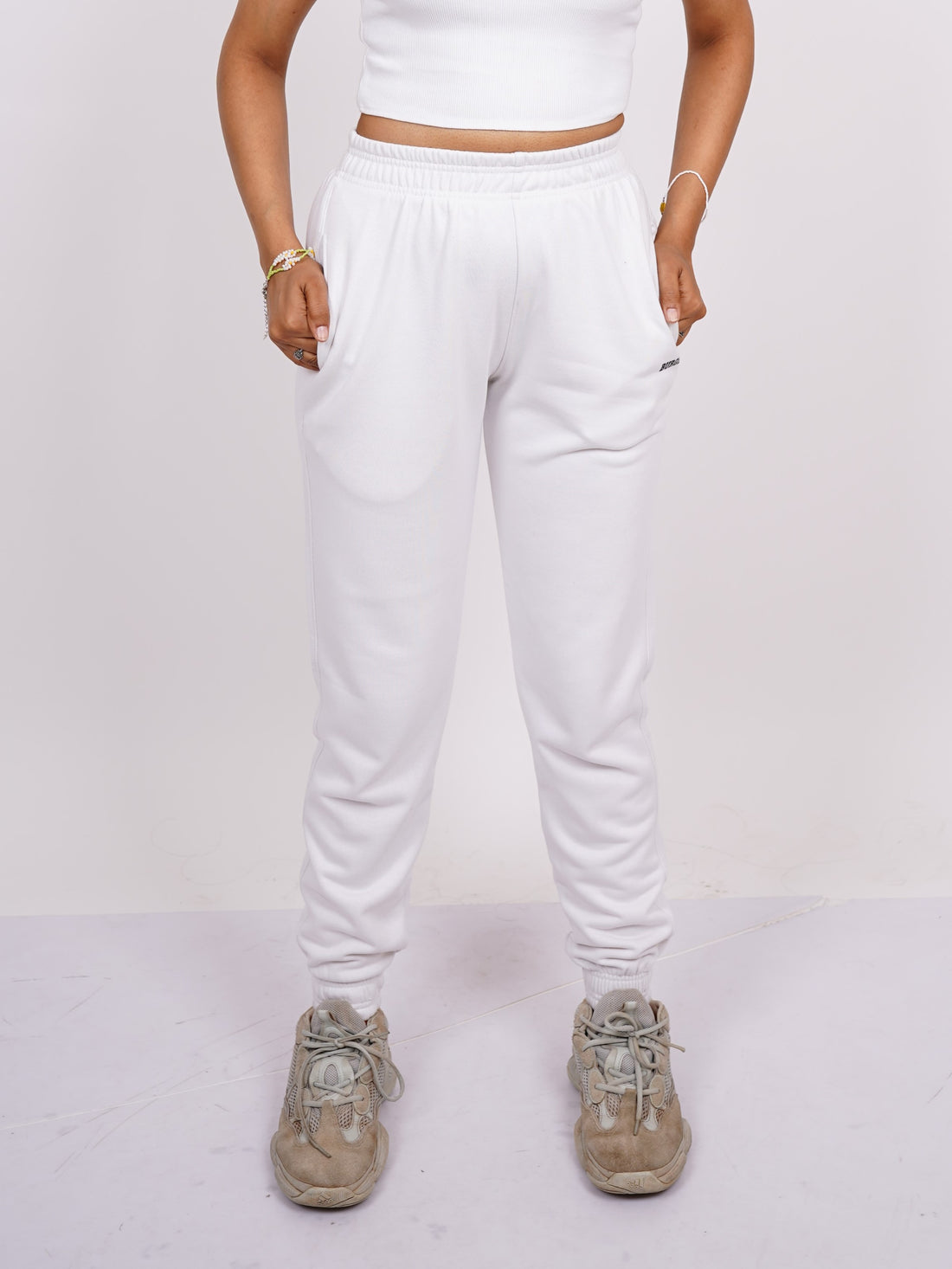 Gathered Jogger/Tracks (White) For Men And Women