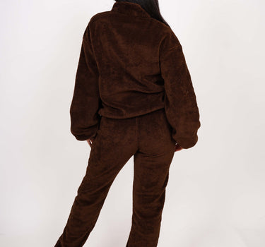 Teddy Co ord Set Coffee Brown For Women