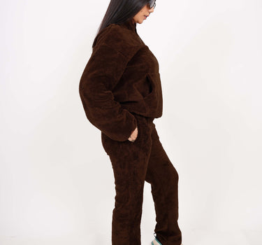 Teddy Co ord Set Coffee Brown For Women