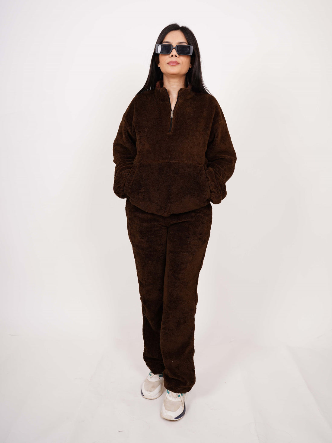 Teddy Co-Ord Set Coffee Brown For Women