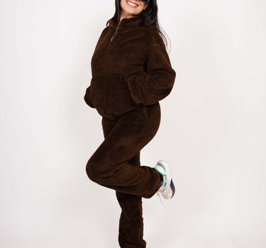 Teddy Co ord Set Coffee Brown For Women