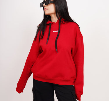 Red : Ye Burger Logo Heavyweight Baggy Hoodie For Men and Women