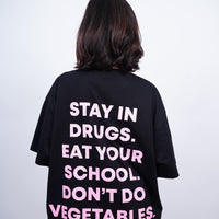 Don't Do Vegetable (Pink Glow) Drop-Sleeved  Tee For Men and Women