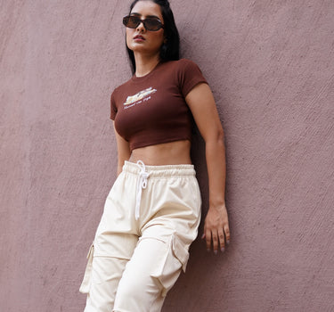 Van Gogh x Burger Brushstroke Sunflower baby tee For Women