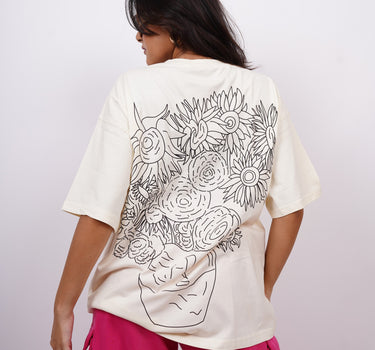 Van Gogh: Sunflowers in a Vase Drop Sleeved  Tee For Men and Women