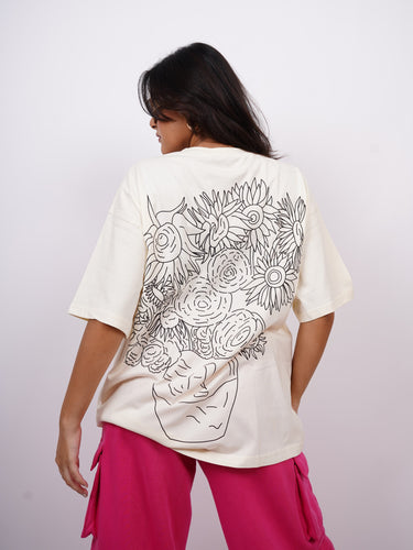 Van Gogh: Sunflowers in a Vase Drop Sleeved  Tee For Men and Women