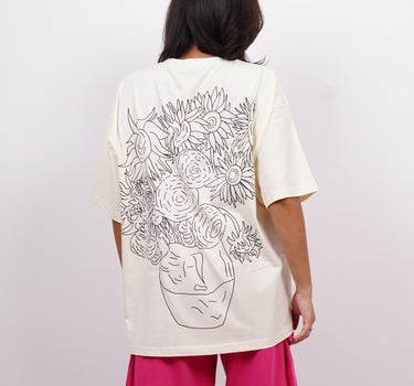 Van Gogh: Sunflowers in a Vase Drop Sleeved  Tee For Men and Women