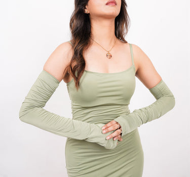 Layla Evening Dress : Burger Bae (Full Length Maxi dress with Gloves)