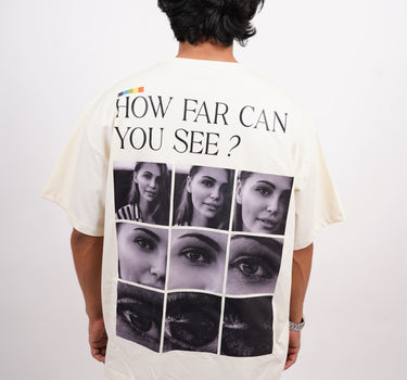 The how far can you see tee : Vision Drop Sleeved  tee   For Men and Women