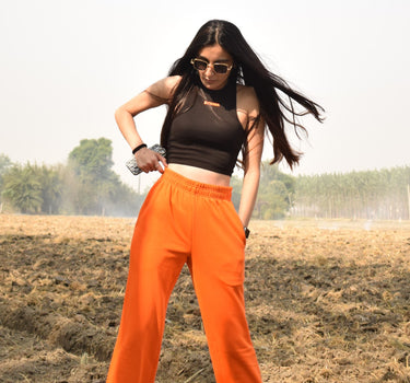 Irish Track Pants Bright Orange (MID RISE REGULAR FIT) For Men and Women