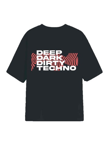 Deep Dark Dirty Techno - Burger Bae Oversized Unisex Tee