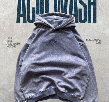 Denim Blue Acid Wash Hoodie