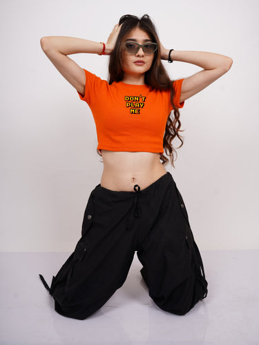 Don't Play Me : Burger Bae Round Neck Crop Baby Tee For Women