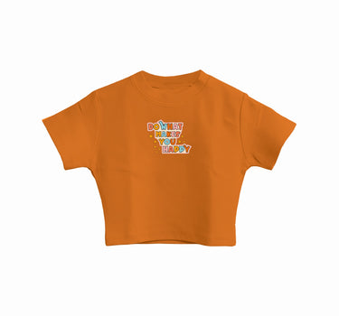 Do What Makes You Happy : Burger Bae Round Neck Crop Baby Tee For Women