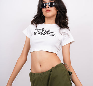 Filthy : Burger Bae Round Neck Crop Baby Tee For Women