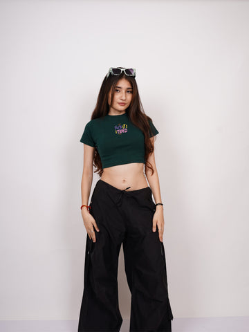 Fuck It I Tried - Burger Bae Round Neck Crop Baby Tee For Women