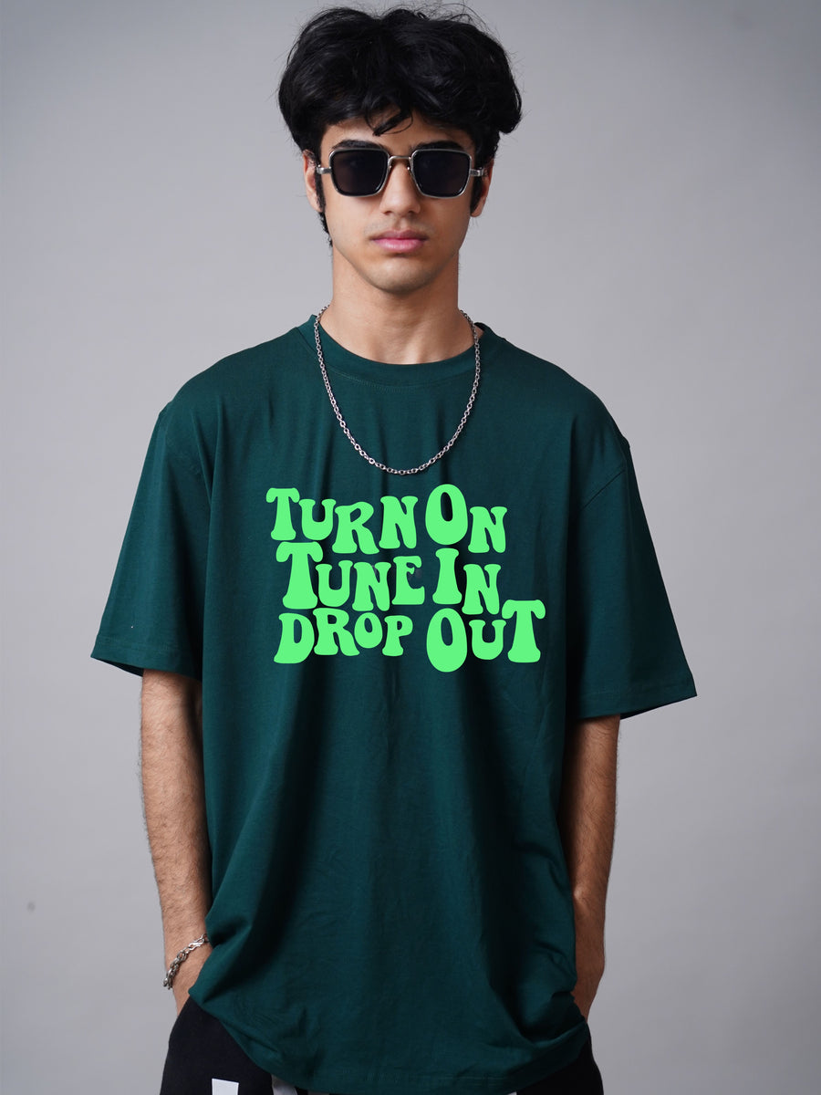 Turn On Tune In Drop Out - Burger Bae Oversized Unisex Tee