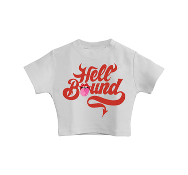 Hell Bound : Burger Bae Round Neck Crop Baby Tee For Women