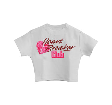 Heart Breaker : Burger Bae Round Neck Crop Baby Tee For Women