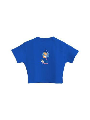 Blueberry Muffin : Burger Bae Round Neck Crop Baby Tee For Women