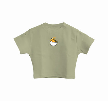 Gudetama : Burger Bae Round Neck Crop Baby Tee For Women