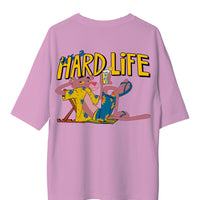 Hard Life Pink Panther - Burger Bae Oversized Unisex Tee