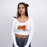 Hot Stuff - Crop Full Sleeve Y2k Top For Women