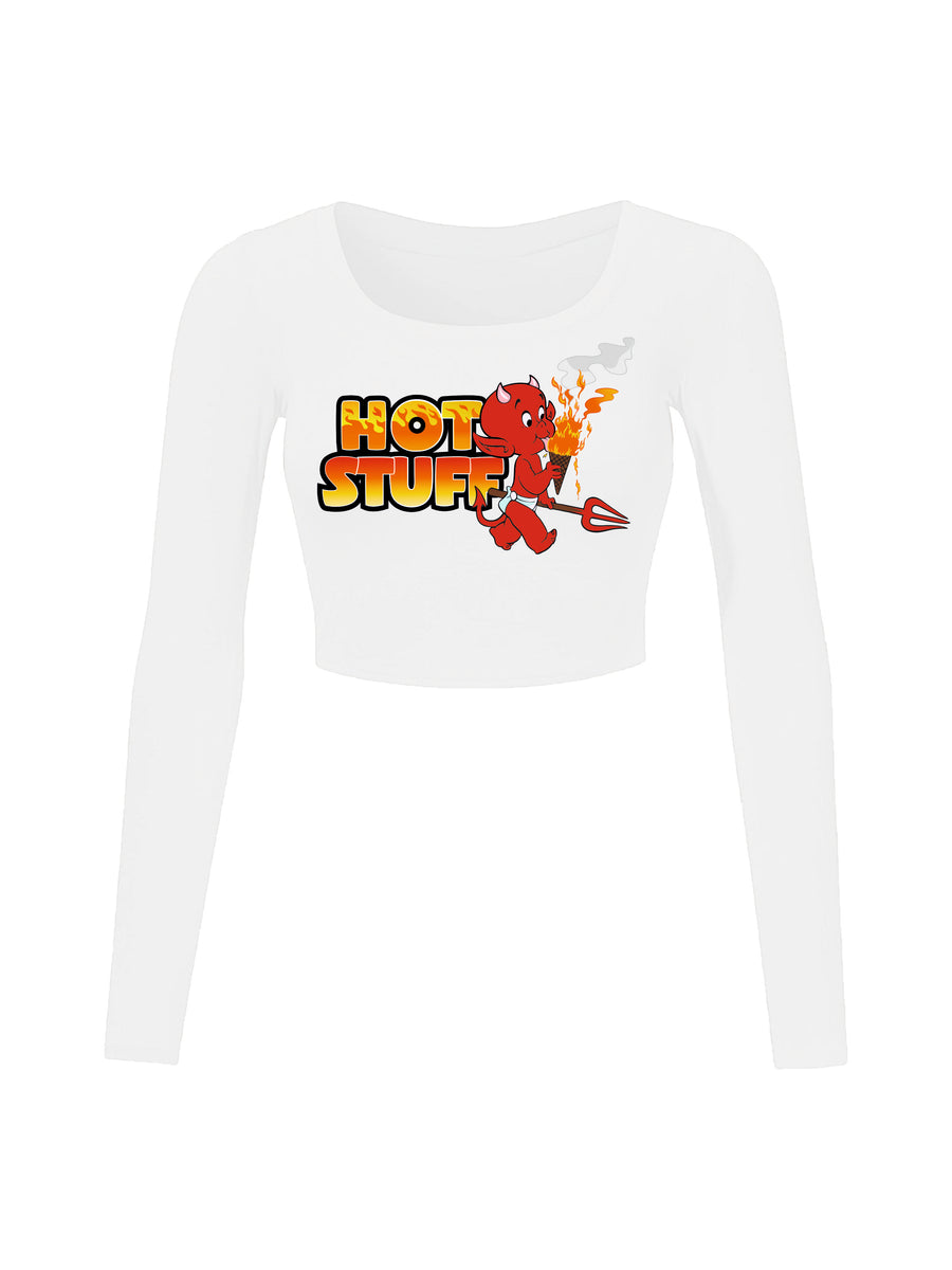 Hot Stuff - Crop Full Sleeve Y2k Top For Women