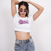 Hysteric - Burger Bae Round Neck Crop Baby Tee For Women