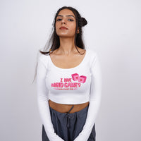 I Love Playing Mind Games - Crop Full Sleeve Y2k Top For Women