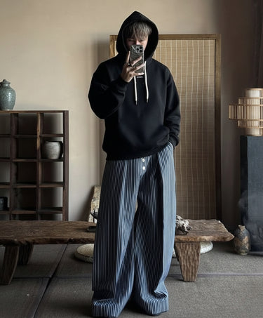 Black : Ye Burger Logo Heavyweight Baggy Hoodie For Men and Women