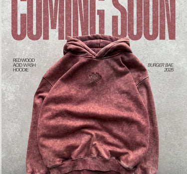 Red Wood Acid Wash Hoodie