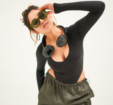 Burger Parachute Pants (Dark Olive Grey) For Women