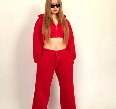 Red Bomber Set For Women