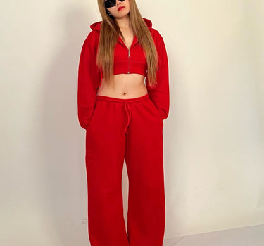 Red Bomber Set For Women