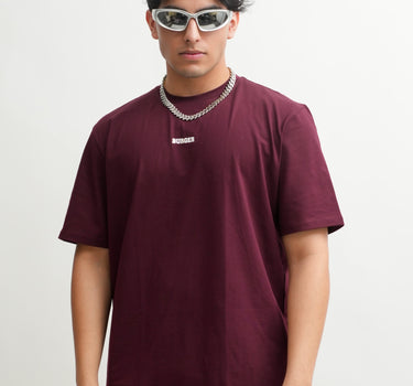 Minimal Burger Logo : Burger Bae Oversized  Tee For Men and Women