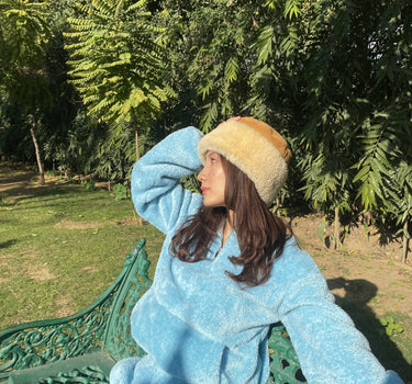 Teddy Co ord Set Pale Blue For Women