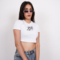 I Want This to last - Burger Bae Round Neck Crop Baby Tee