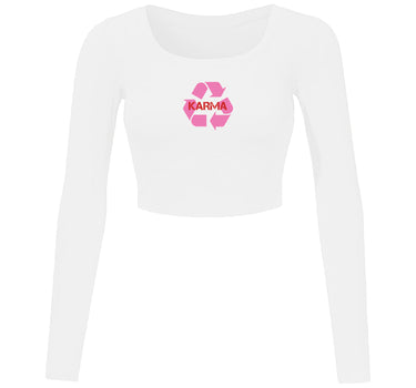 Karma : Crop Full Sleeve Y2k Top For Women